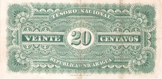 Nicaragua 20 Centavos, 1894 reverse