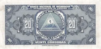 Nicaragua 20 Córdobas, 1942-1951 reverse