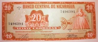 Nicaragua 20 Córdobas, 1972 image