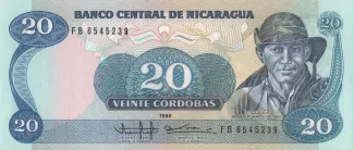 Nicaragua 20 Córdobas, 1985 image