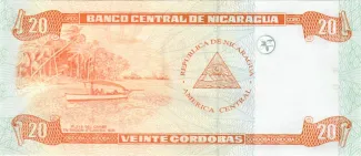 Nicaragua 20 Córdobas, 2002 reverse