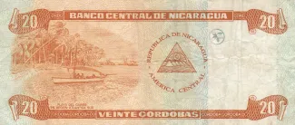 Nicaragua 20 Córdobas, 2006 reverse