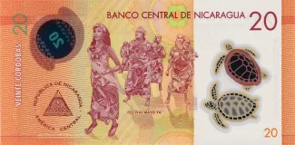 Nicaragua 20 Córdobas, 2014-2022 reverse