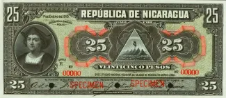 Nicaragua 25 Pesos, 1910