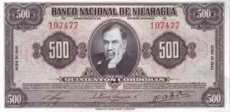 Nicaragua 500 Córdobas, 1945 image