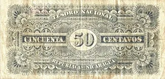 Nicaragua 50 Centavos, 1894 reverse