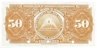 Nicaragua 50 Córdobas, 1929 reverse