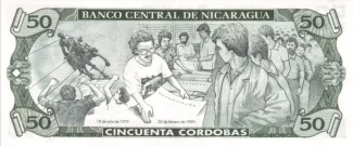 Nicaragua 50 Córdobas, 1990-1991 reverse