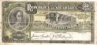 Nicaragua 50 Pesos, 1908