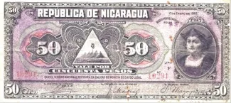 Nicaragua 50 Pesos, 1910
