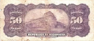 Nicaragua 50 Pesos, 1910 reverse