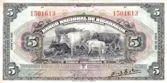 Nicaragua 5 Córdobas, 1951 image