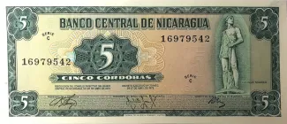 Nicaragua 5 Córdobas, 1972 image