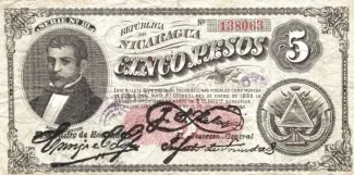 Nicaragua 5 Pesos, 1894