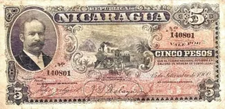 Nicaragua 5 Pesos, 1900