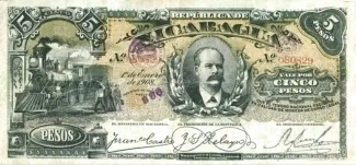 Nicaragua 5 Pesos, 1908