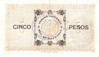 Nicaragua 5 Pesos, 1910 reverse