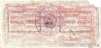 Nicaragua 5 Pesos, 1910 reverse