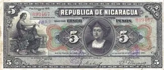 Nicaragua 5 Pesos, 1910