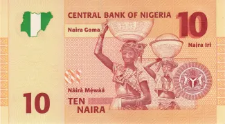 Nigeria 10 Naira, 2006-2009 reverse