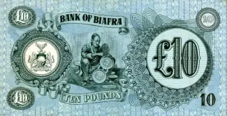 Nigeria 10 Pounds, 1968-1969 reverse