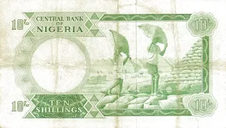 Nigeria 10 Shillings, 1965 reverse