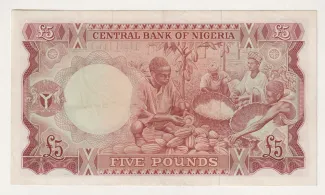 Nigeria 5 Pounds, 1968 reverse