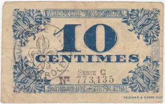 Nord, Department of 10 Centimes, 1917 reverse