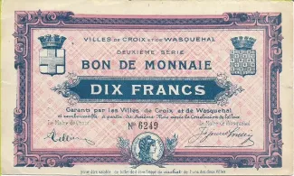 Nord, Department of 10 Francs, 1914 image