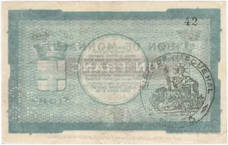 Nord, Department of 1 Franc, 1914 reverse