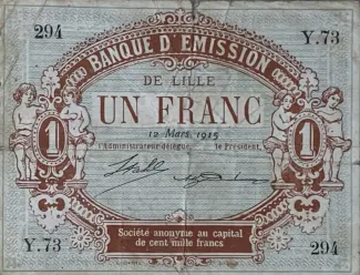 Nord, Department of 1 Franc, 1915 image