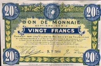 Nord, Department of 20 Francs, 1916 image