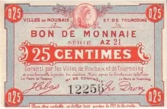 Nord, Department of 25 Centimes,  image