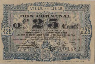 Nord, Department of 25 Centimes, 1917 image