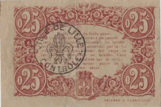 Nord, Department of 25 Centimes, 1917 reverse