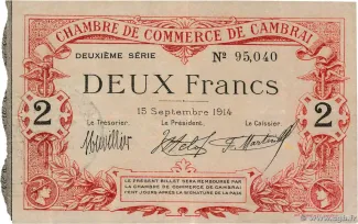 Nord, Department of 2 Francs, 1914 image