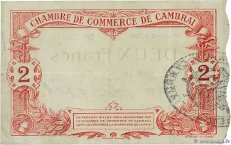 Nord, Department of 2 Francs, 1914 reverse