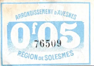Nord, Department of 5 Centimes, 1914-1918 reverse