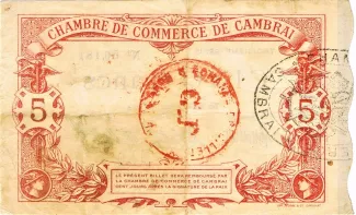 Nord, Department of 5 Francs, 1914 reverse