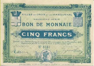 Nord, Department of 5 Francs, 1914 image