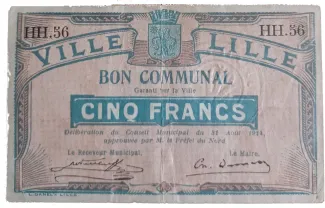 Nord, Department of 5 Francs, 1914 image