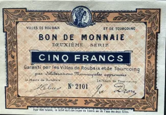 Nord, Department of 5 Francs, 1914 image