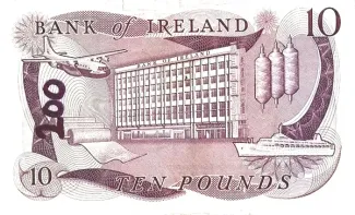 Northern Ireland 10 Pounds, 1967 reverse
