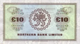 Northern Ireland 10 Pounds, 1970-1988 reverse