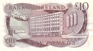 Northern Ireland 10 Pounds, 1980-1989 reverse