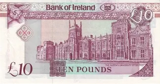 Northern Ireland 10 Pounds, 1991-1992 reverse