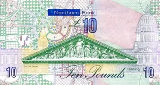 Northern Ireland 10 Pounds, 2008-2011 reverse