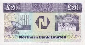 Northern Ireland 20 Pounds, 1988-1996 reverse