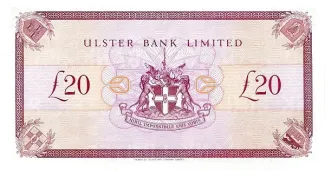 Northern Ireland 20 Pounds, 1990 reverse