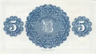 Northern Ireland 5 Pounds, 1968 reverse